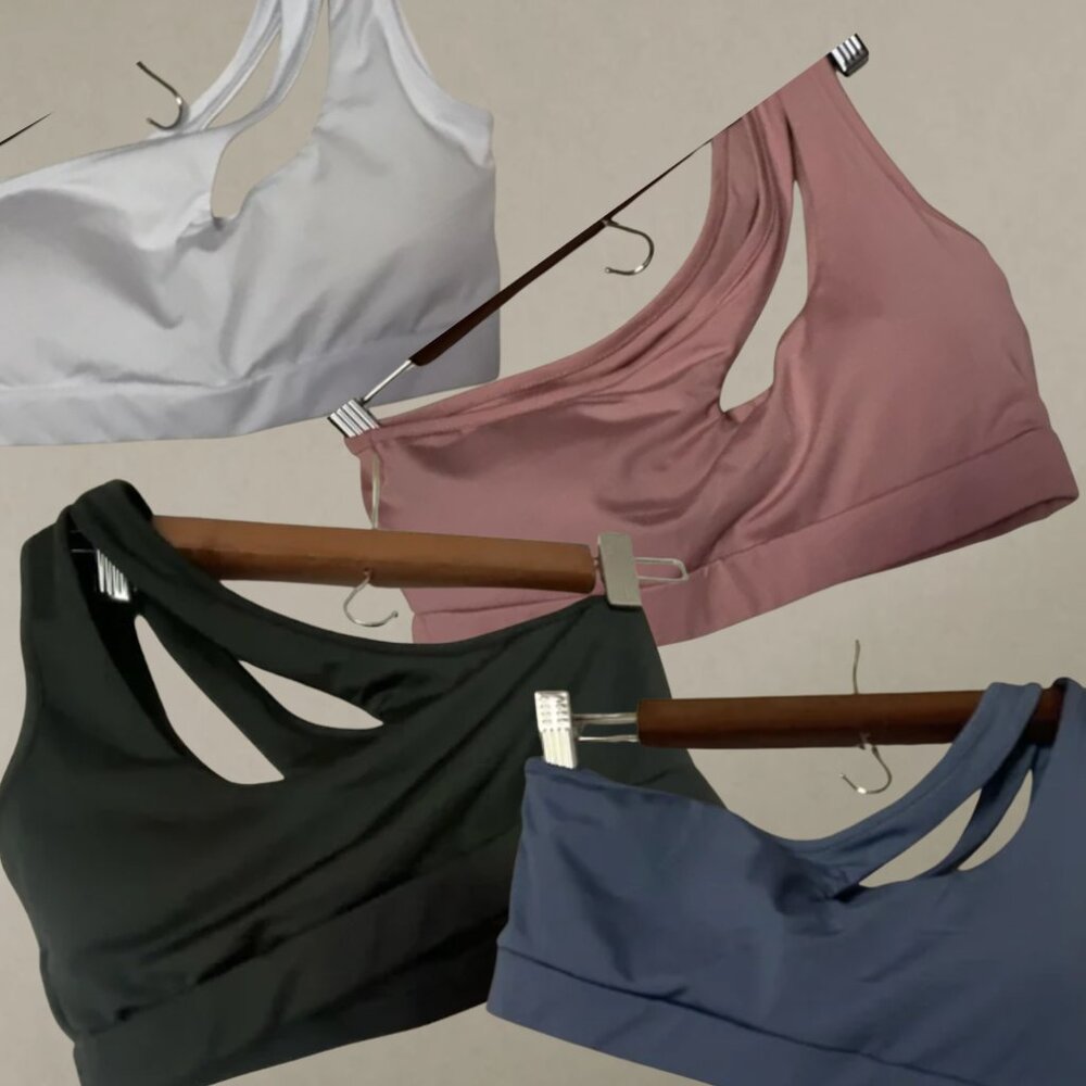 Stylish Women's Sports Bras - White, Pink, Black, Blue